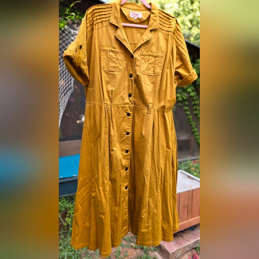 Tatyana Four Anchors Mustard Dress 4x